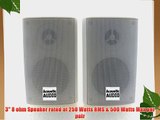 Acoustic Audio AA351W Indoor/Outdoor Speakers White Set of 2