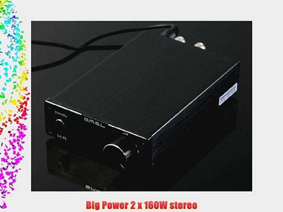 SMSL SA-98E 2 * 160W TDA7498E amplifier stereo digital amplifier   power adapterTOP HIFI (black)