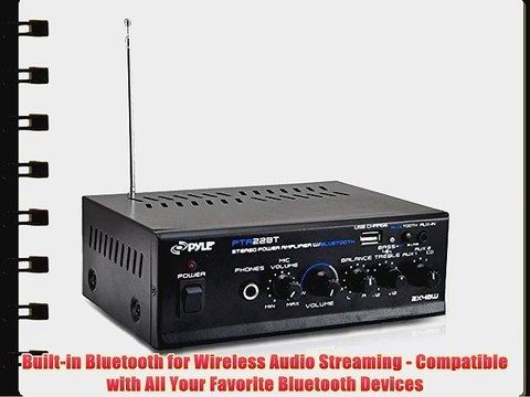 Pyle PTA22BT 2 x 40 Watt Bluetooth Mini Blue Series Stereo Power Amplifier