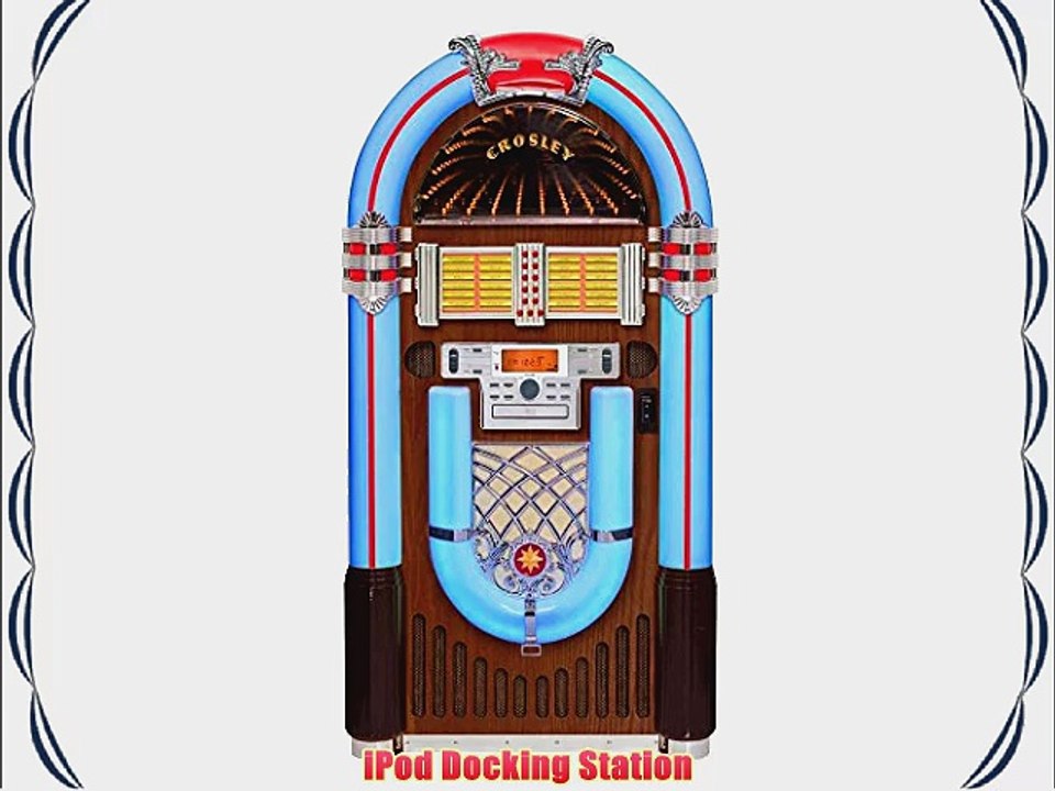 Crosley CR12-2i iJuke Deluxe Jukebox with Universal iPod Dock CD Player and 64-Track Memory