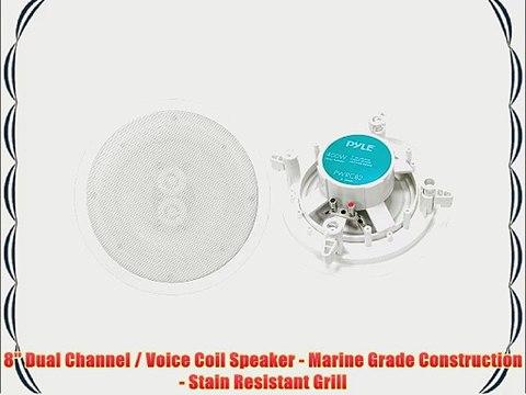 Pyle Home PWRC82 8-Inch Weather Proof 2-Way In-Ceiling / In-Wall Stereo Speaker (Single Speaker)