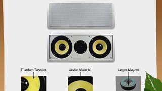 Acoustic Audio HD-6c Dual 6.5-Inch Kevlar Center Channel Speaker (White)