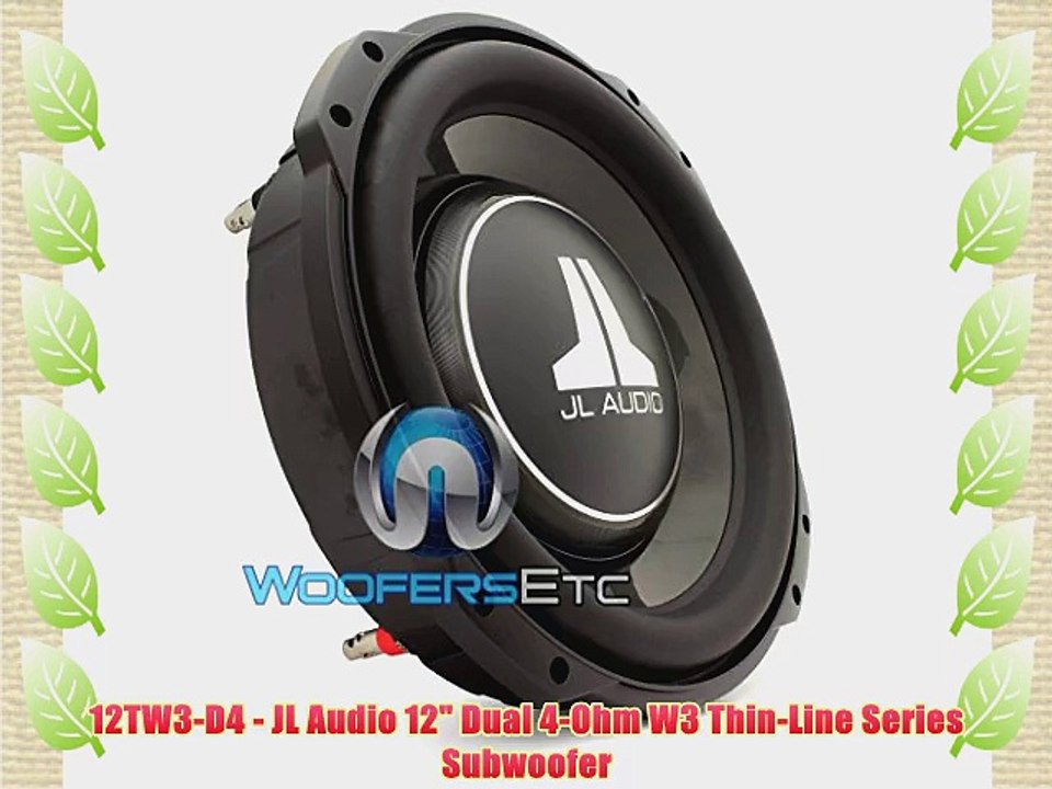 JL Audio 12TW3-D4 12 400W Dual 4 Ohm Thin-Line Component Car Subwoofer