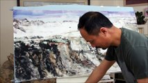 Landscape Painting Tutorial: Grand Canyon with Split Brush Techniques on Triple Xuan Paper(3/3)