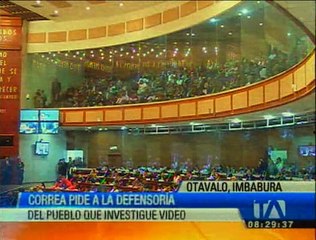 Correa pide a la Defensoría del Pueblo que investigue video que circula en redes sociales