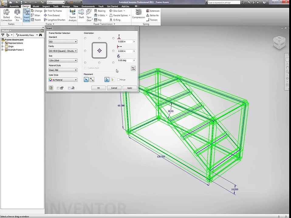 Frame Generator - Autodesk Inventor 2011