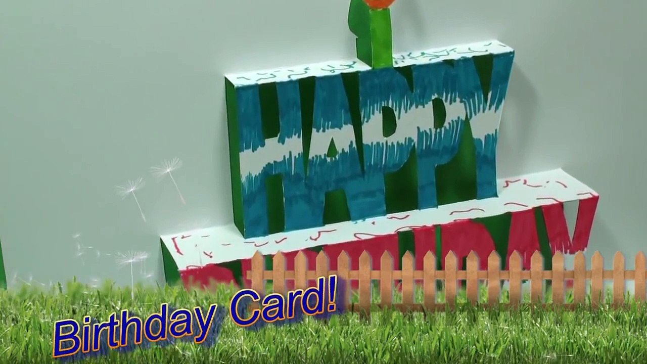 How to make a BIRTHDAY Pop Up Card (Kirigami 3D) Happy Birthday Greetings - TCGames [HD]!