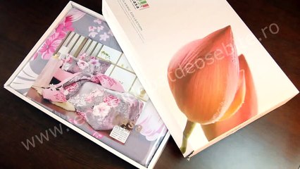 Lenjerii de pat roz cu gri