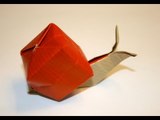 Origami - Escargot bombe à eau - Waterbomb Snail [Senbazuru]