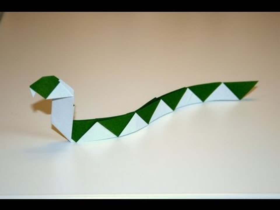 Origami - Serpent rayé - Striped Snake [Senbazuru]