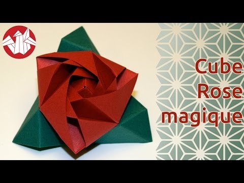 Origami - Cube Rose Magique - Magic Rose Cube [Senbazuru] [Senbazuru]