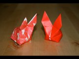 Origami - Lapin traditionnel chinois - Traditional Chinese Rabbit [Senbazuru]