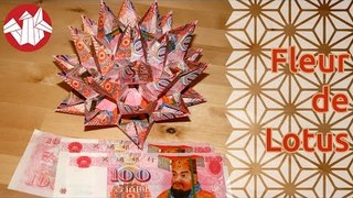 Origami - Fleur de lotus modulaire en billets - Banknotes Modular Lotus Flower [Senbazuru]