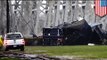 Train derails: Freight train blown straight off elevated tracks during New Orleans storm