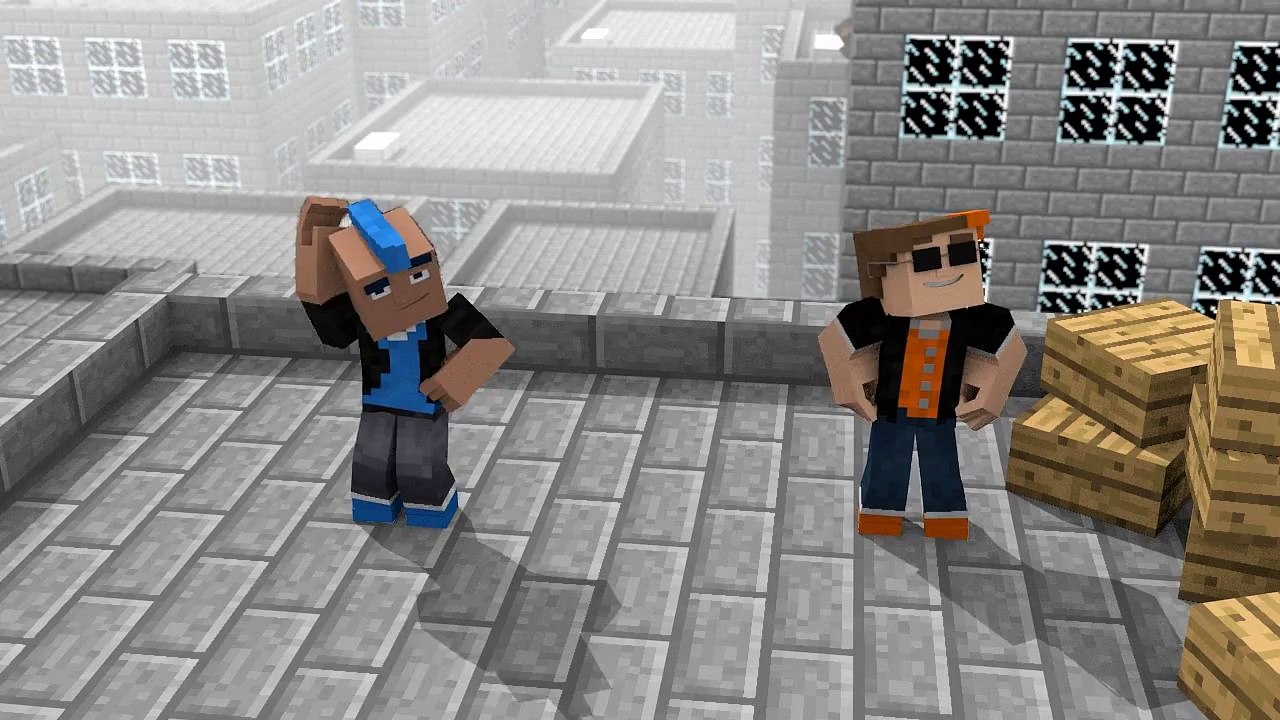 Minecraft Parkour Race Animation! Extreme Parkour Tricks!