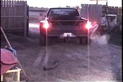 chevy 454 dually 4x4 k30 pulling tree stump roots