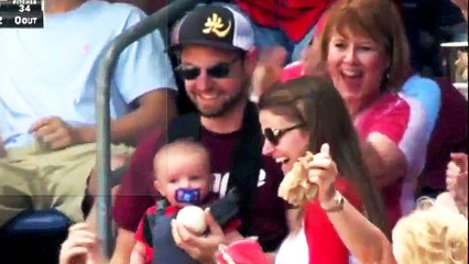 Dad Catches Foul Ball with Baby Strapped to His Chest