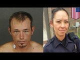 Homeless man vs. cop: Female officer rescued from crazed attacker who goes for her gun