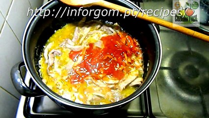 Tirinhas de Carne com  Esparguete e Molho de Tomate