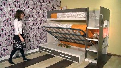 Cama de matrimonio + litera = 3 plazas originales y divertidas.