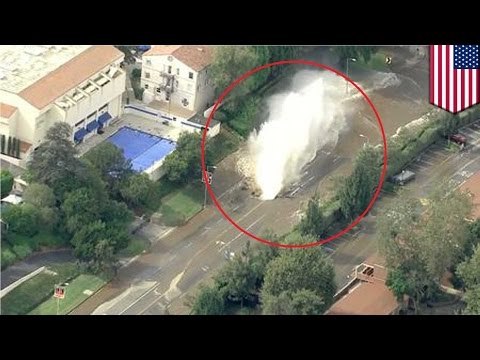 UCLA flood: 5 people rescued as broken water main spews 10m gallons of water onto Sunset Blvd
