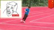 Chinese build square running track: Workers cuts corners, build right angles into athletic track