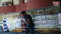Zurdo Ramírez, ejercicios de cintura en el ring