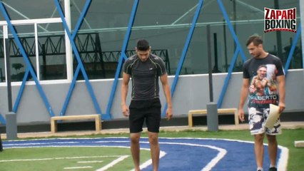 Zurdo Ramírez calentando en Mazatlán Combat Club