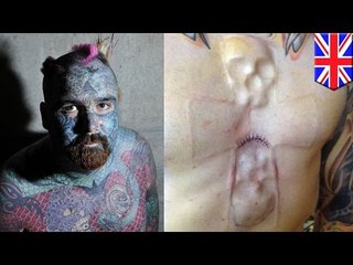 Inkland Bodyart Britain's most tattooed man had skull implanted into his chest