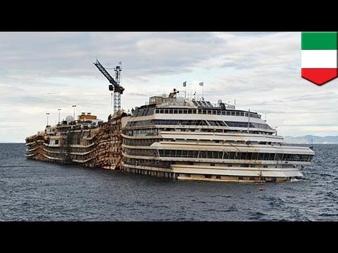 Costa Concordia refloating: the doomed ship is towed away for scrapping