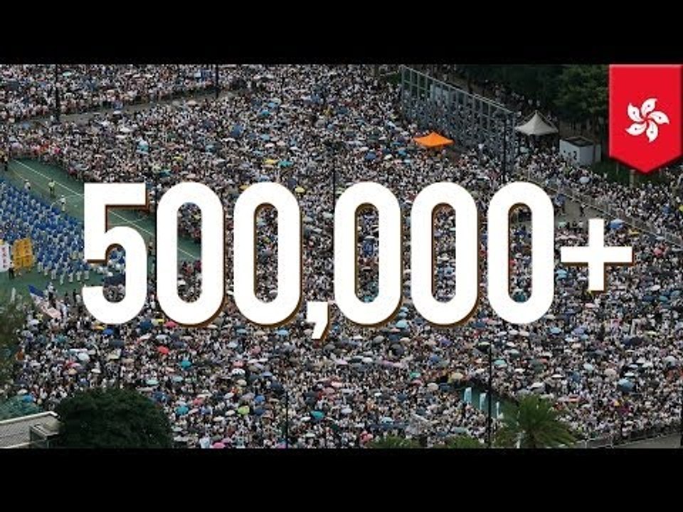 Hong Kong July 1st pro-democracy march floods the streets with more than 500,000 people