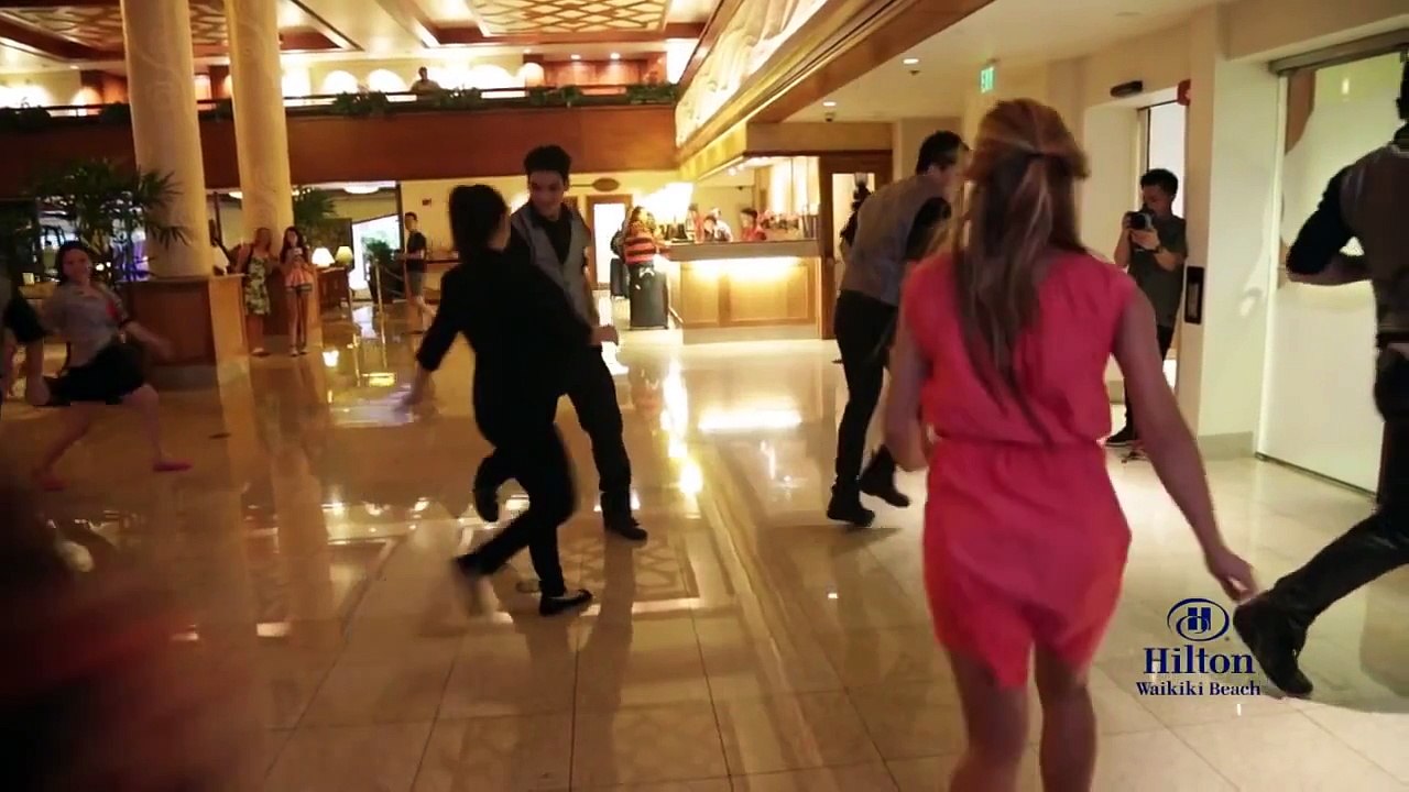 Surprise Flashmob Proposal at Hilton Waikiki Beach - "Marry Me" Bruno Mars