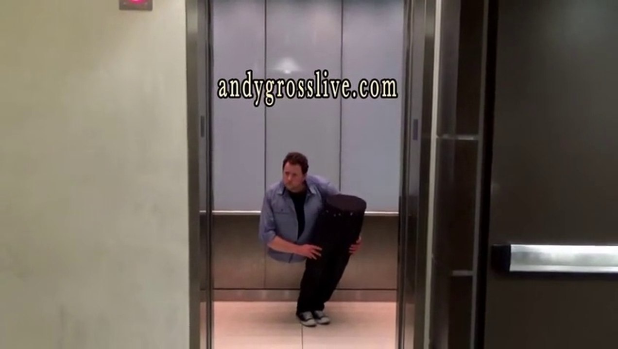 Cuts Himself Half In An Elevator  Magician  Andy Gross - Prank