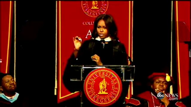First Lady 'Sting' of Racism 'Didn't Hold Me Back'. Michelle Obama Tuskegee University
