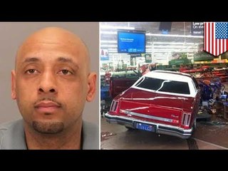 Наркоман въехал на машине в гипермаркет