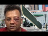 Racist skateboarder attacks NYC cab driver for being Pakistani