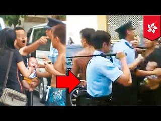 Mężczyzna używa dziecka jako tarczy w walce z policją.