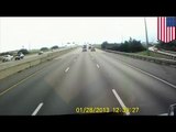 Kierowca-bohater ratuje dwie osoby przed horrorem na autostradzie.