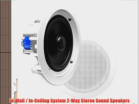 Pyle PDIC60T In-Wall / In-Ceiling Dual 6.5-Inch Speaker System 70V Transformer 2-Way Flush