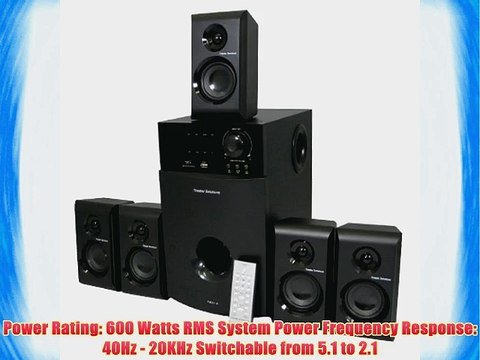 Theater Solutions TS514 5.1 Multimedia Powered Home Theater Surround Sound Speaker System