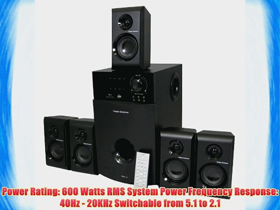 Theater Solutions TS514 5.1 Multimedia Powered Home Theater Surround Sound Speaker System