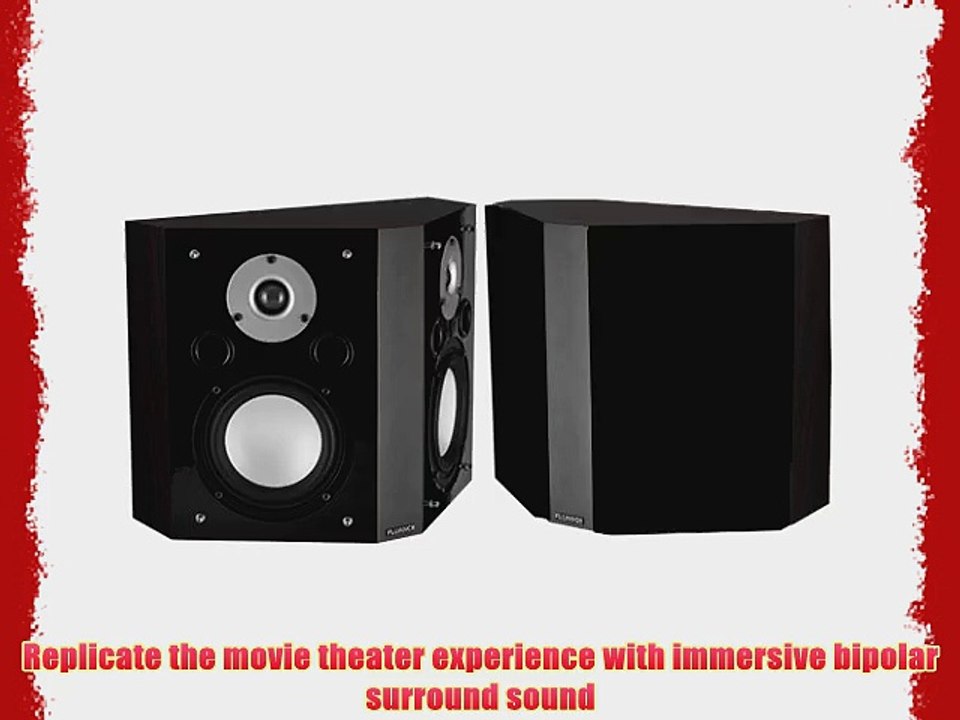 Fluance XLBP-DW Wide Dispersion Bipolar Surround Sound Speakers for Home Theater-Dark Walnut