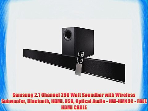 Samsung 2.1 Channel 290 Watt Soundbar with Wireless Subwoofer Bluetooth HDMI USB Optical Audio