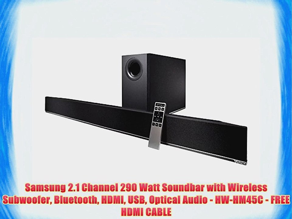 Samsung 2.1 Channel 290 Watt Soundbar with Wireless Subwoofer Bluetooth HDMI USB Optical Audio