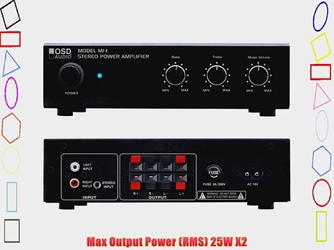 OSD Audio AMP60 2-Channel Compact 25-Watt Stereo Amplifier Black 25-Watts AMP60