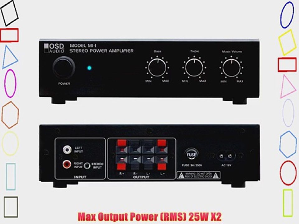 OSD Audio AMP60 2-Channel Compact 25-Watt Stereo Amplifier Black 25-Watts AMP60