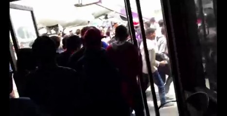 Hundreds of people running of out of Kathmandu airport. Scary shaking from aftershock