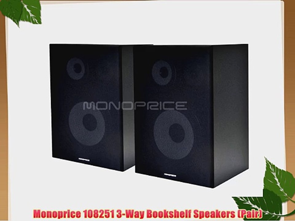 Monoprice 108251 3-Way Bookshelf Speakers (Pair)