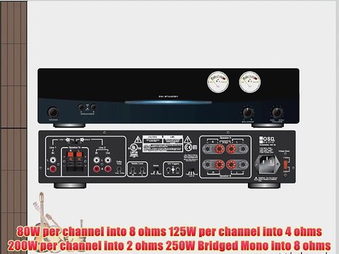OSD Audio AMP200 2-Channel 80-Watt Stereo and 250-Watt MONO Bridged Amplifier Black 80-Watts