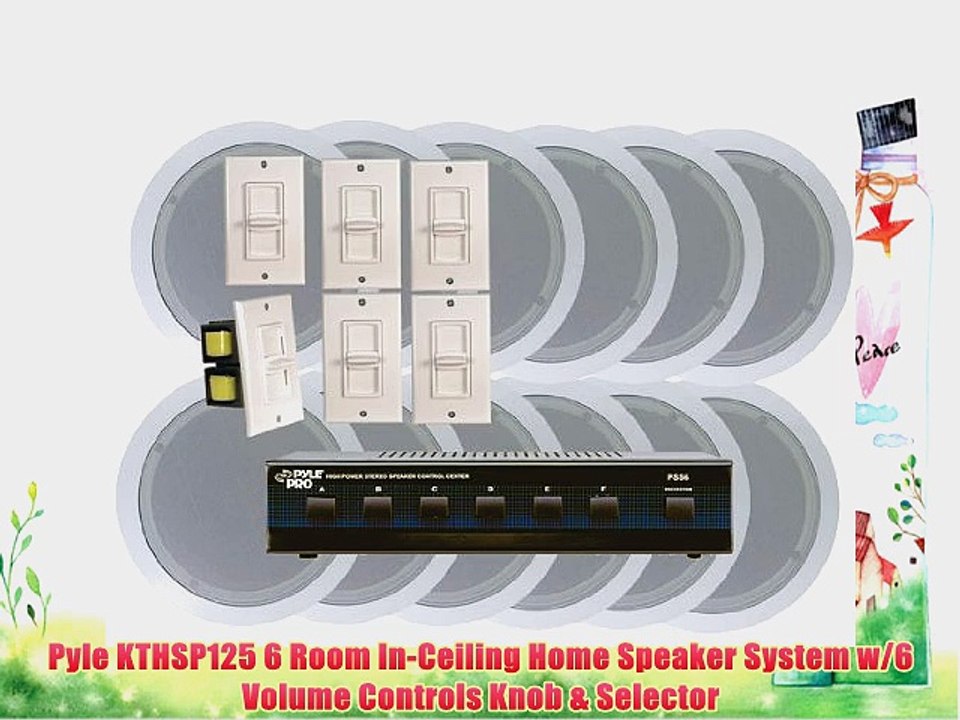 Pyle KTHSP125 6 Room In-Ceiling Home Speaker System w/6 Volume Controls Knob